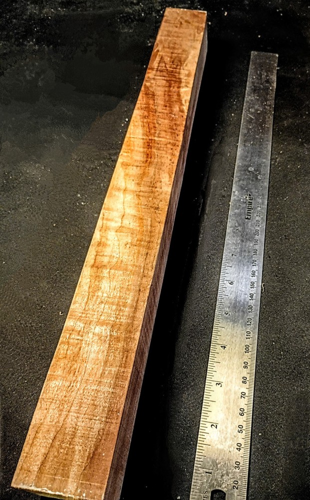 Curly Figured Maple Turning Blank 18” x 1.75” x 1.75” – Solid Straight Grain...