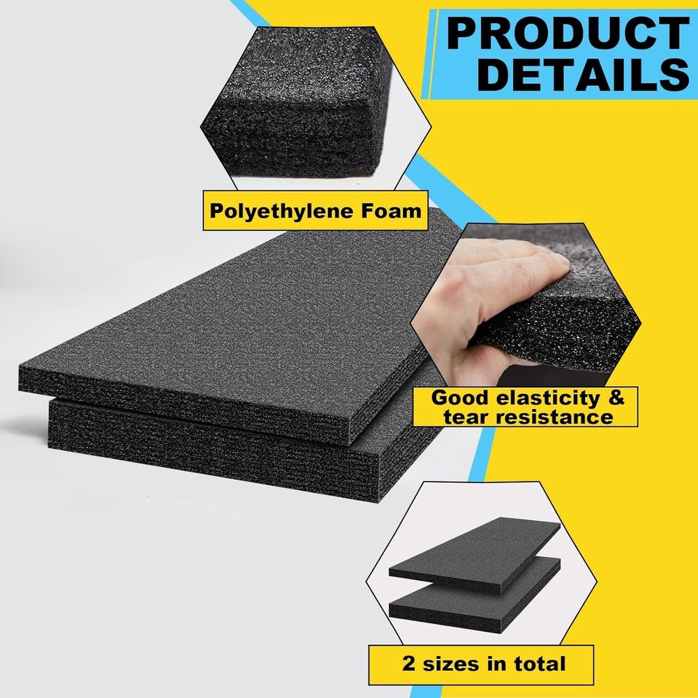 2-Pack Packing Foam Sheets - 54X16X2 Customizable Polyethylene Insert Pads