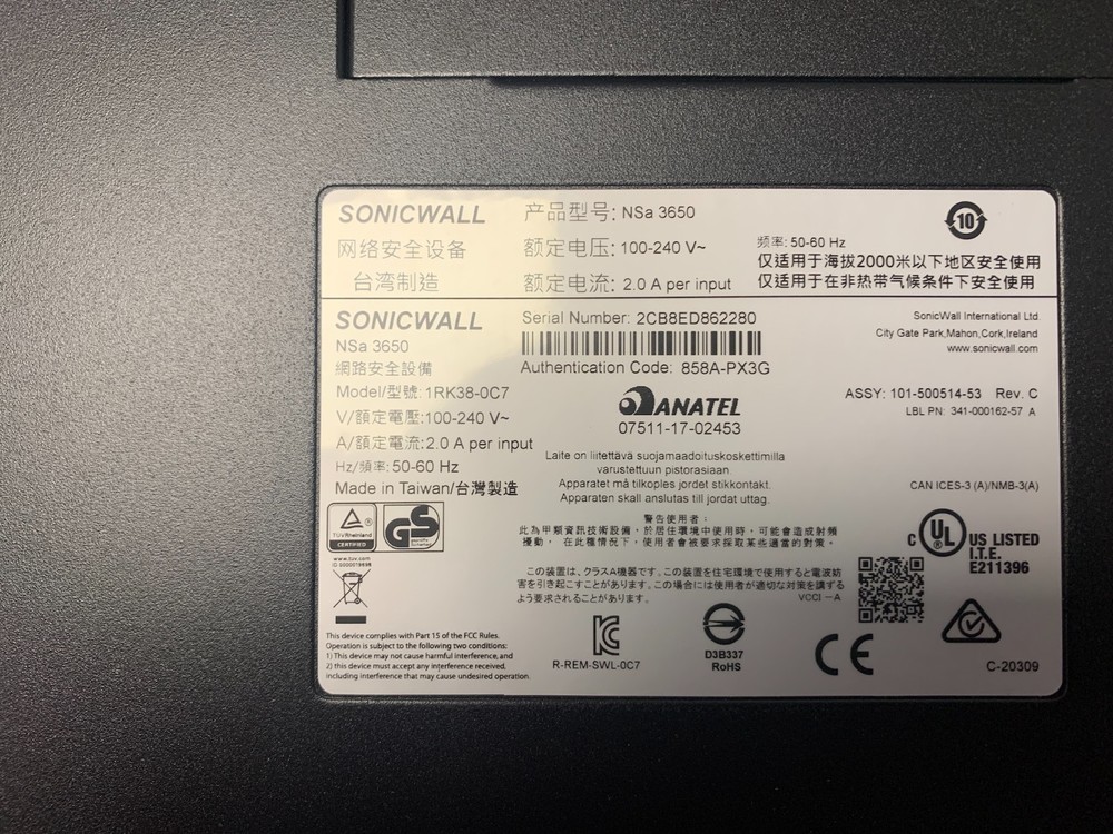 SonicWall NSA 3650 - New - Transfer Ready