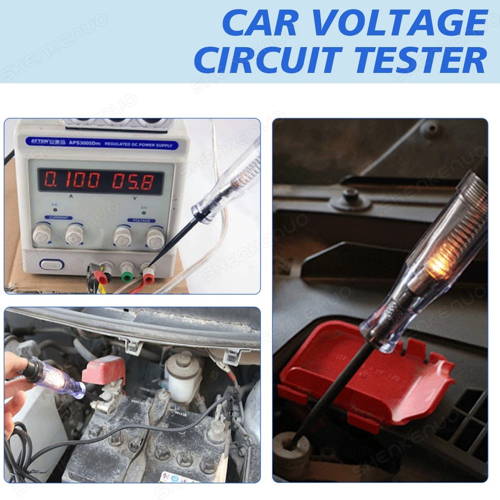 Wire Piercing DC Voltage Circuit Tester 6-24V 12V Hook Probe Tester Test Light