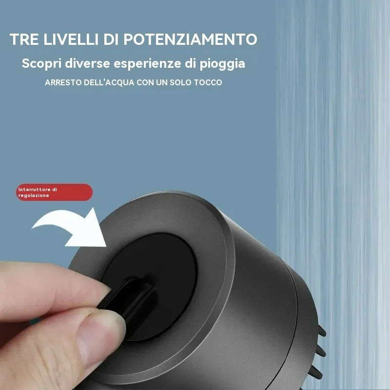 Shower Head with High Pressure Filter and Spray Adjustable in 3 Modes
