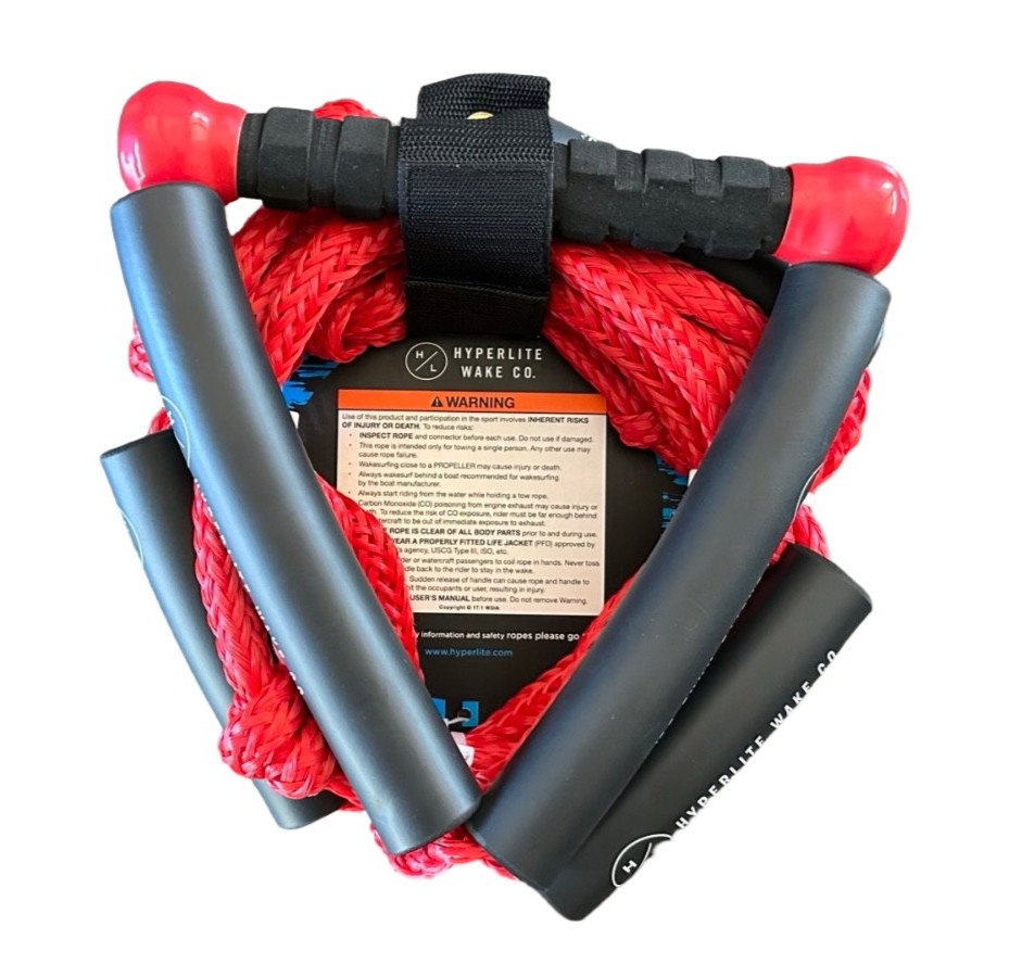 NEW Hyperlite Wake Surf Rope w/Handle Red Sz 25ft