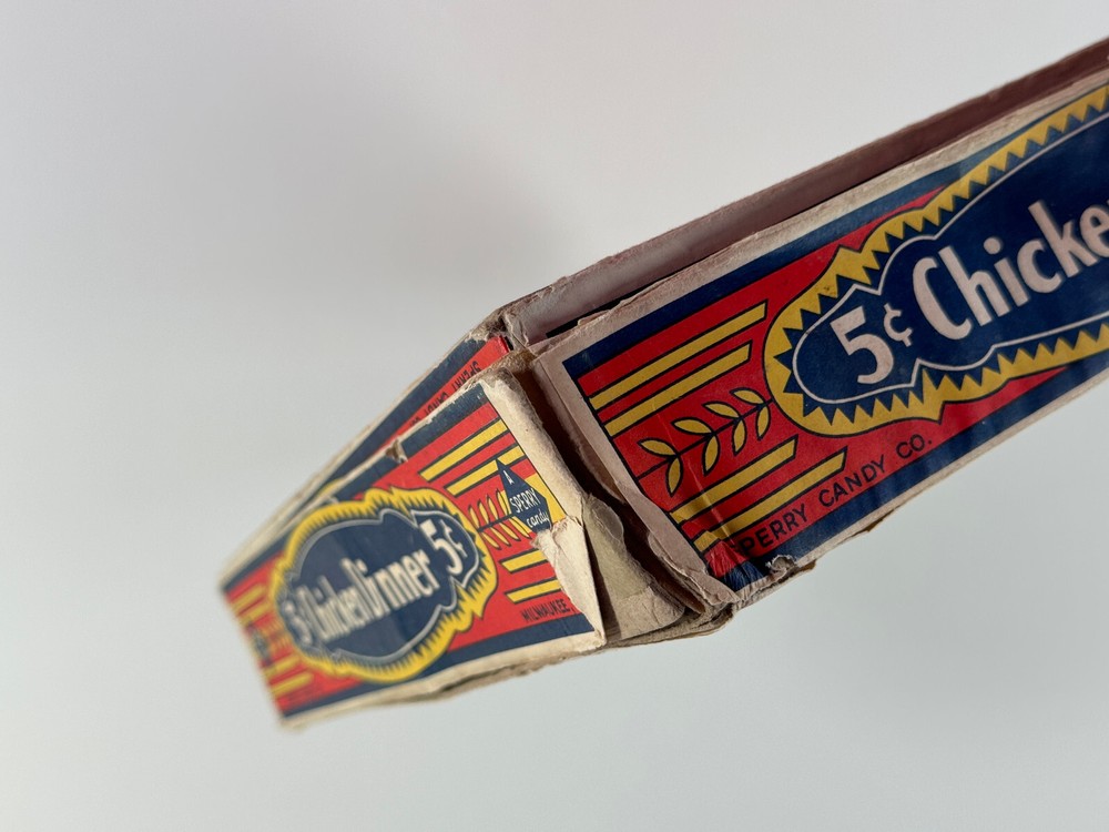 RARE 1920's Original Chicken Dinner Candy Bar 5 cent BOX nice see pics