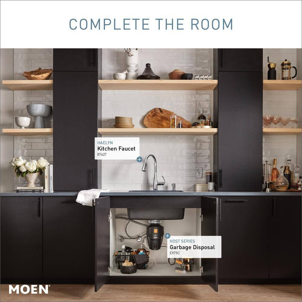 Host Series 3/4 HP Continuous Feed Space Saving Garbage Disposal with Sound Redu