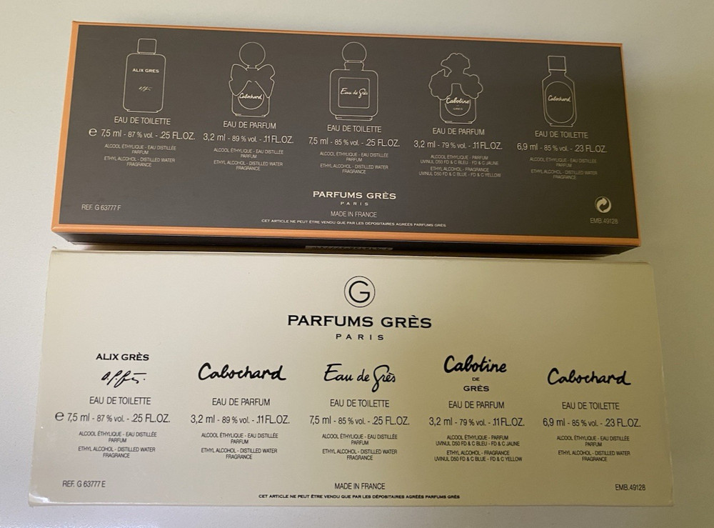VTG Parfums Gres Mini set Alix,Cabochard,eau de gres,Cabotine,Cabochard 1996