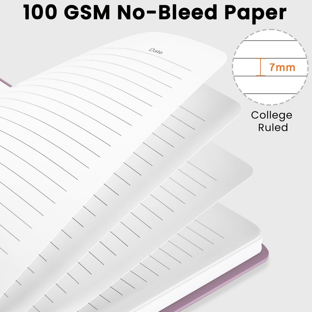 Lined Spiral Journal Notebook, A5 College Ruled Notebook for Journaling, Note-Ta
