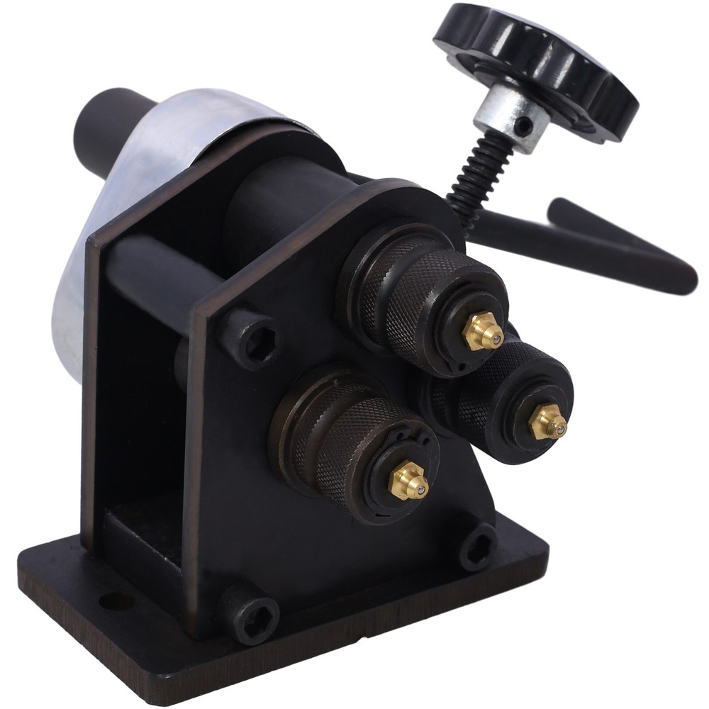 Ring Roller Bender 3", Hardened Steel Portable Hand Crank Ring Roller
