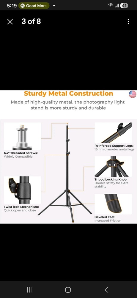 K & F Concepts 2.8m Stand For Multiple Different Items