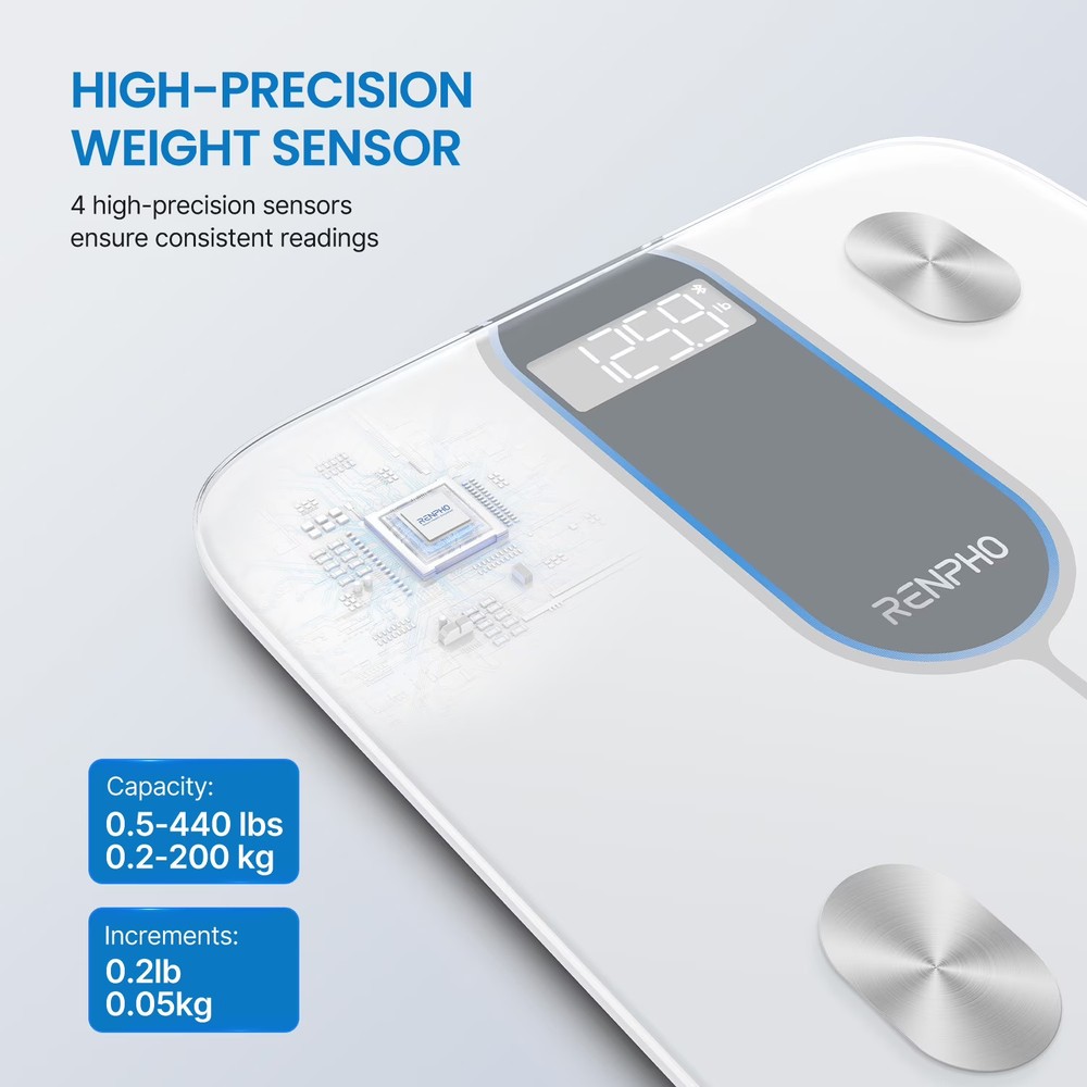 RENPHO Bluetooth Smart Body Fat Scale with App, High Precision