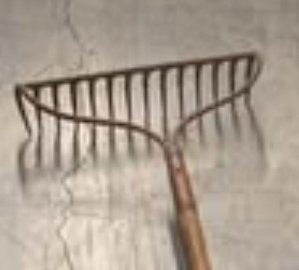 Vintage Hard Rake/Fork with Wooden Handle