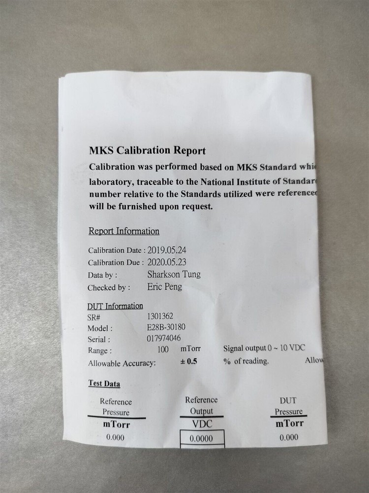 MKS Baratron Etch Manometer E28B-30180