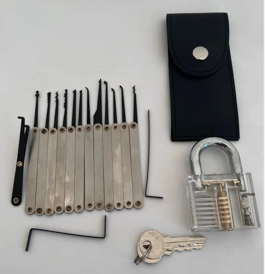 15 PCS Stainless Steel Practice Tools with Transparent Lock Training Model