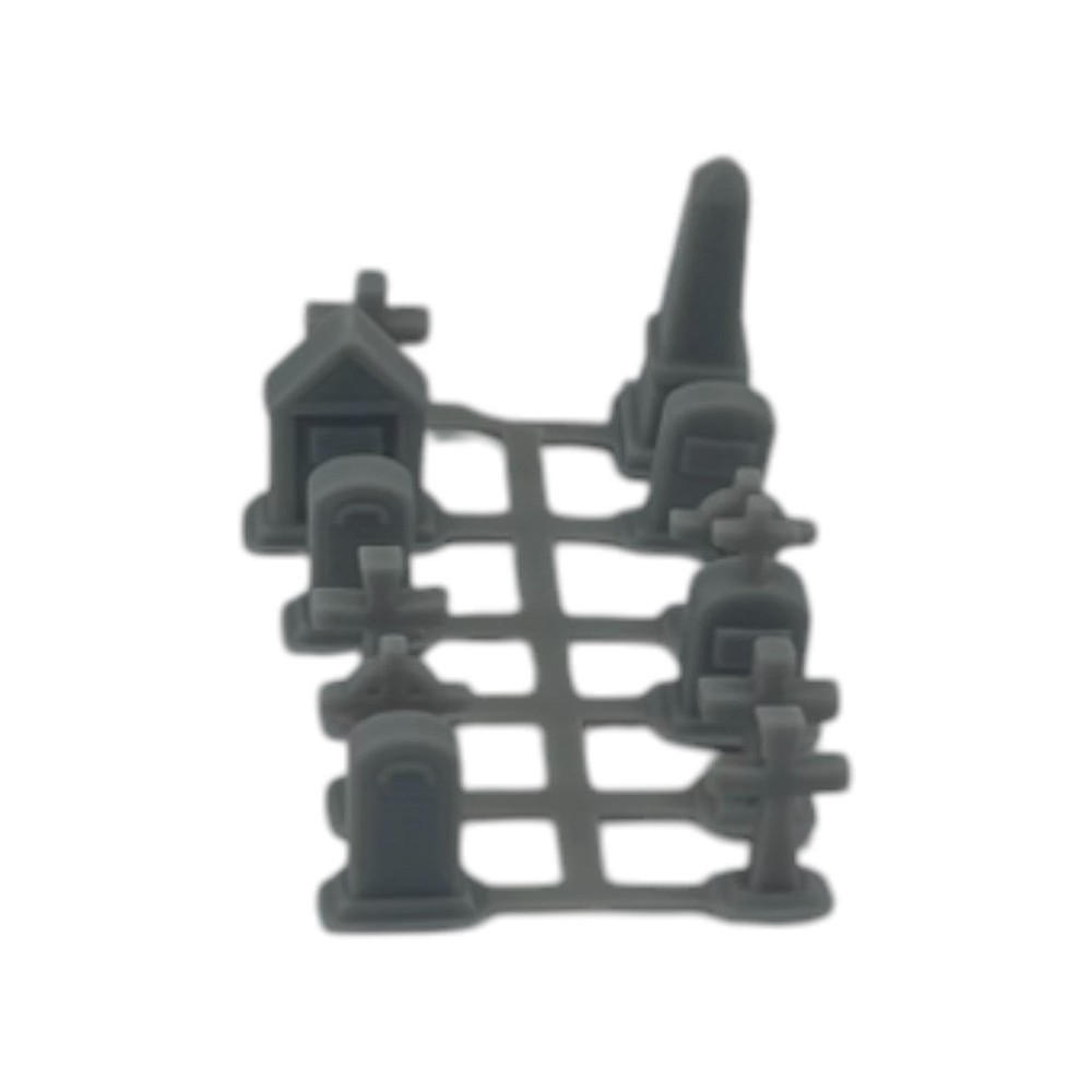 Graveyard Set (12pcs) Resin - N Scale - Gray