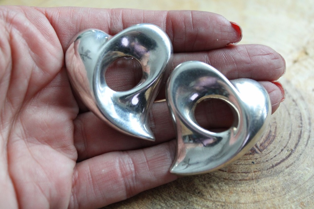 Sterling Silver Open HEART Earrings by Getco Inc.
