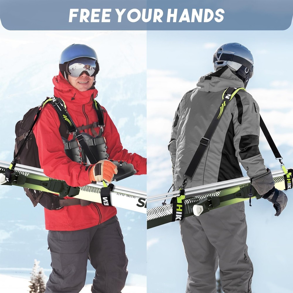 2 Sets Ski Strap, Pole and Boot Ski Carrier Strap for Easy Transportation of ...
