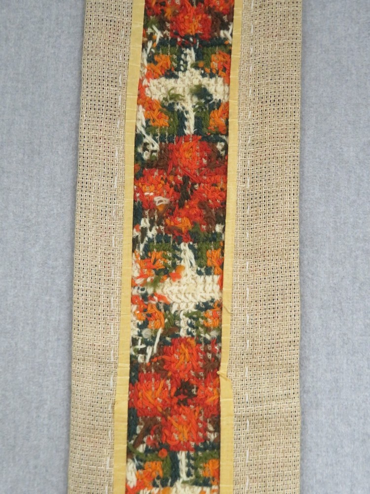 Vintage Cross Stitch/Needle Point Wall Hanging/Bell Pull Floral