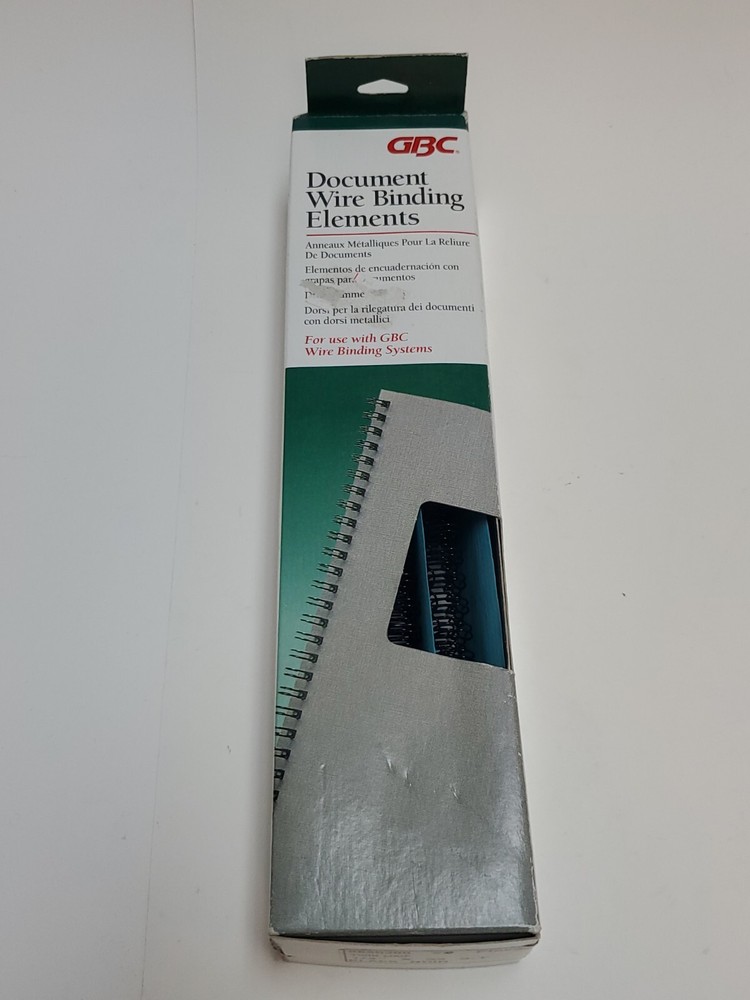 GBC DOCUMENT WIRE BINDING ELEMENTS 9665300 TWIN LOOP 1/4 X 32 3:1 BLACK 20 PIECE