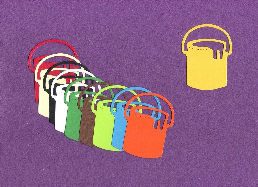 PAINT CAN die cuts scrapbook cards