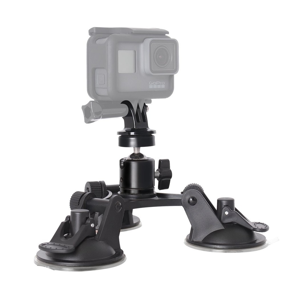 Triple Cup DSLR Camera Suction Mount /w Ball Head