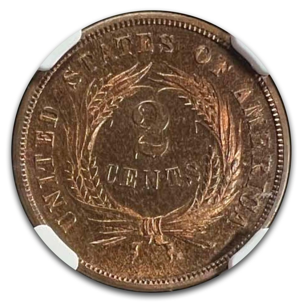 1870 Two Cent Piece PF-66 NGC (Brown)