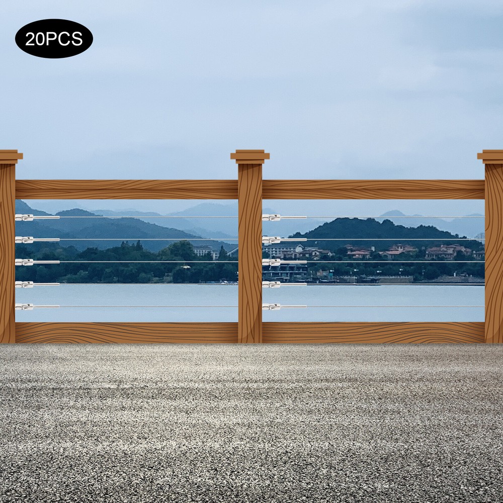 20pcs 180° Adjustable Angle Threaded Stud Tension End Cable Railing Kit NEW