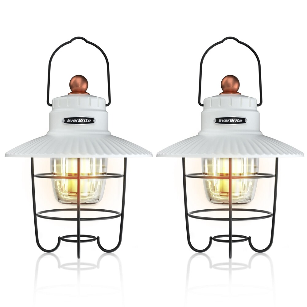 EverBrite 2PACK LED Camping Lantern with 3 Light Mode USB C Rechargeable Lantern