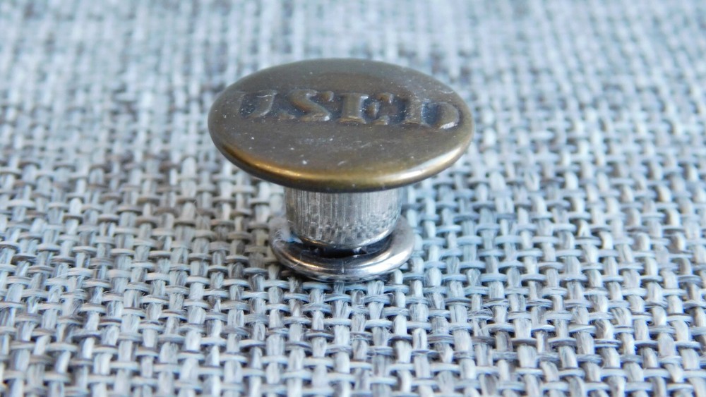 Antique Vtg Uniform Work Stud Button Used Aprx: 11/16" #1121-B