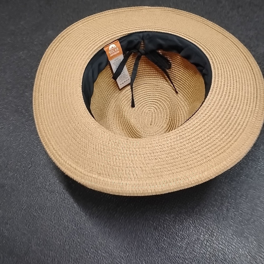 Solar Escape One Size Tan Soft Straw Wide Brimmed Sun Hat
