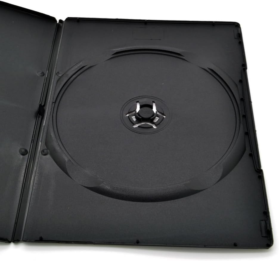 Maxtek 7mm Slim Black Single CD/DVD Case, 50 Pieces Pack.