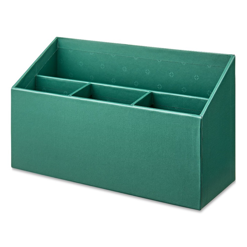 Desktop Organizer, 4 Compartments, Green Emerald