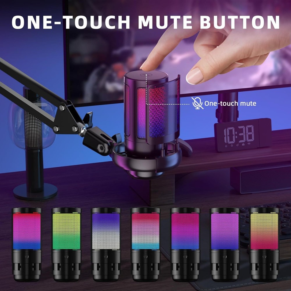 Gaming USB Microphone for PC, Podcast Microphone Kit for Streaming