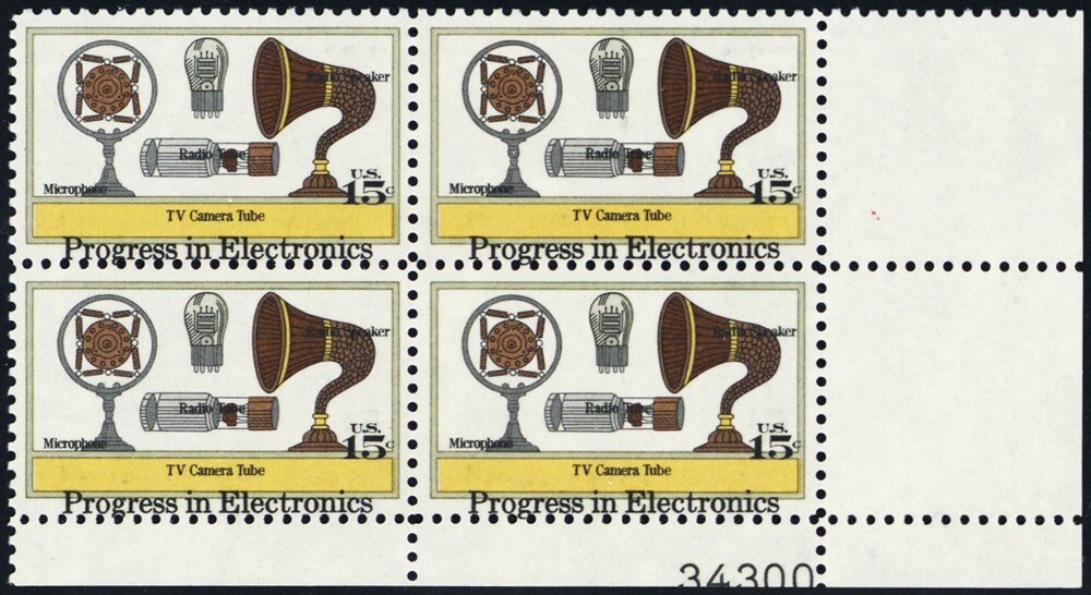1502, Mint NH 15¢ Massive Black Color Shift Error Plate Block - Stuart Katz