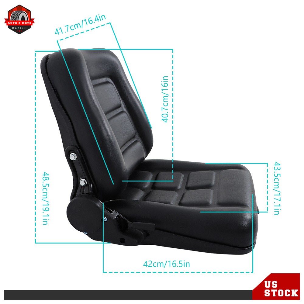 Universial Fold Down Seat With Adjustable Angle Back And Slide Forklift