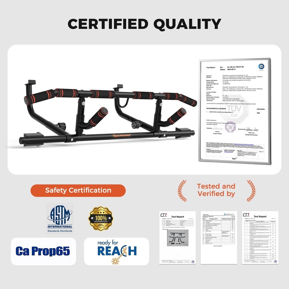 2026 Upgrade Pull up Bar for Doorway with Folding Handle, Black