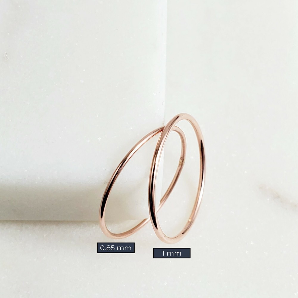 14k Solid Gold Very Thin Stackable Ring, 14k Yellow White Rose Ultra Thin Rings