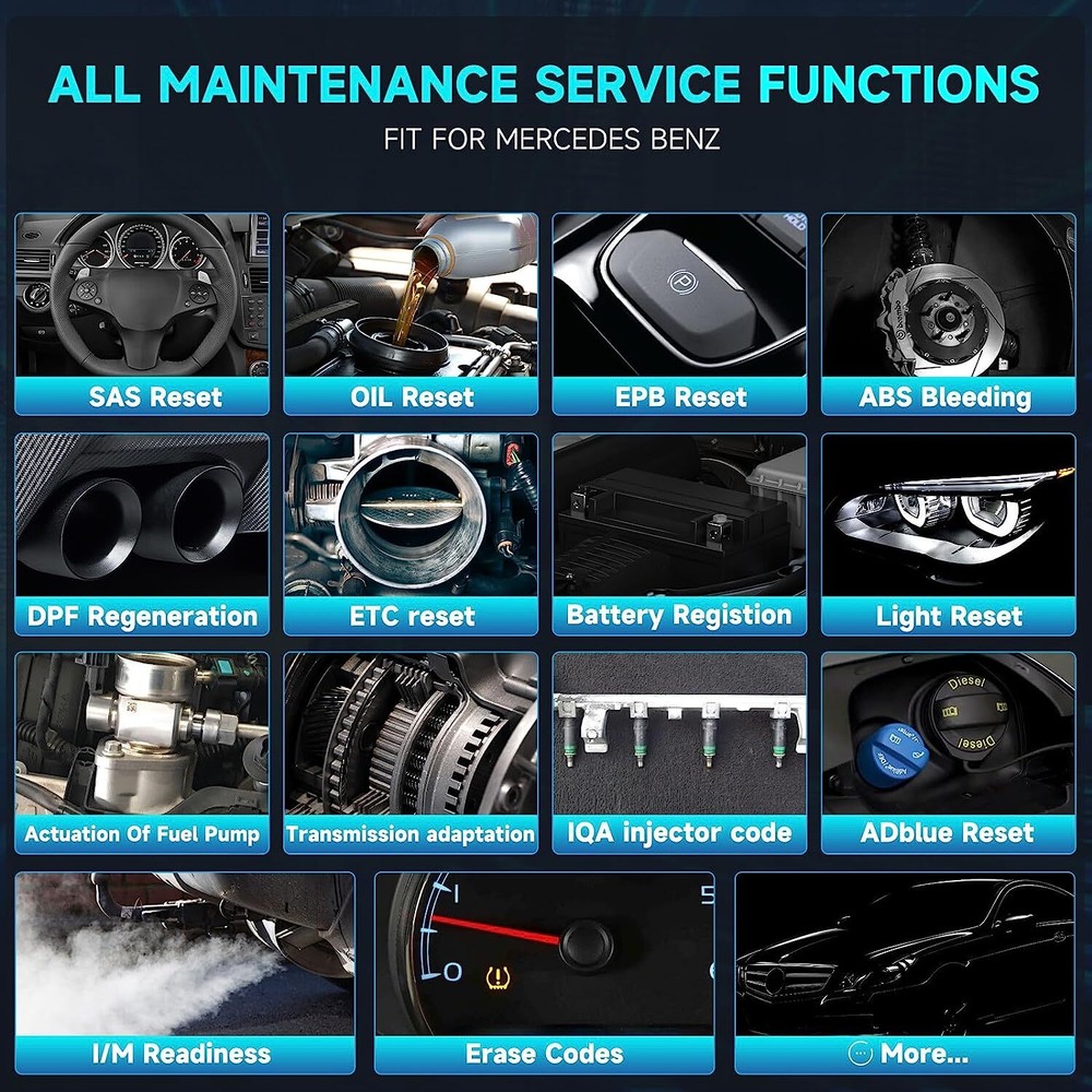 ANCEL BZ700 Fit for Mercedes Benz OBD2 Scanner ABS SRS All System Code Reader