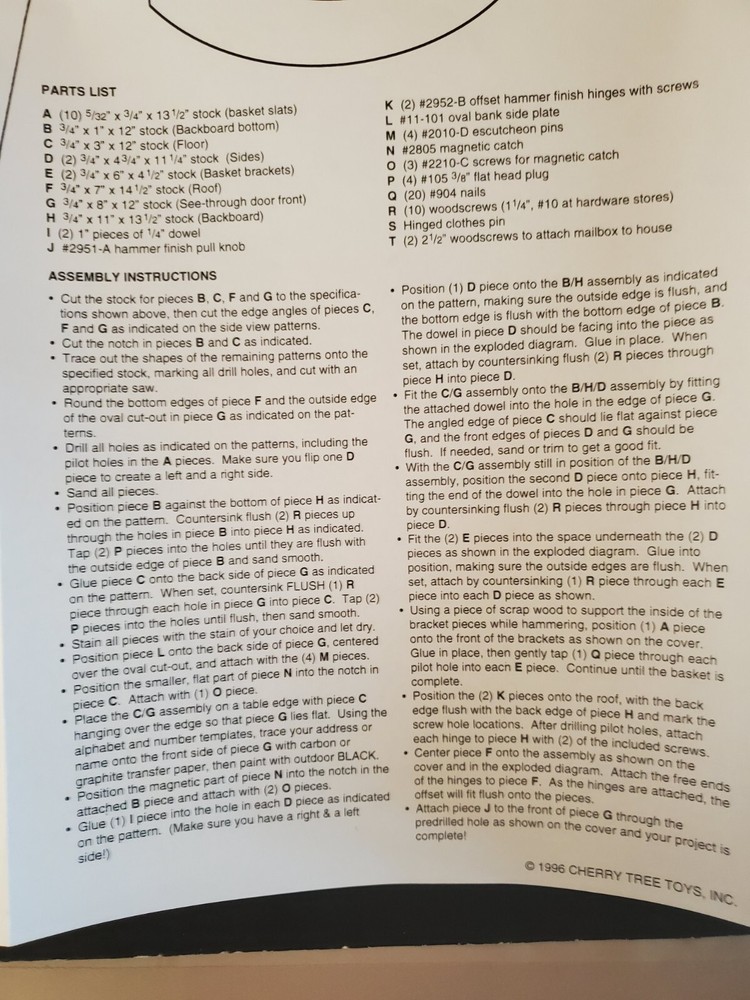 Vintage Cherry Tree woodworking pattern