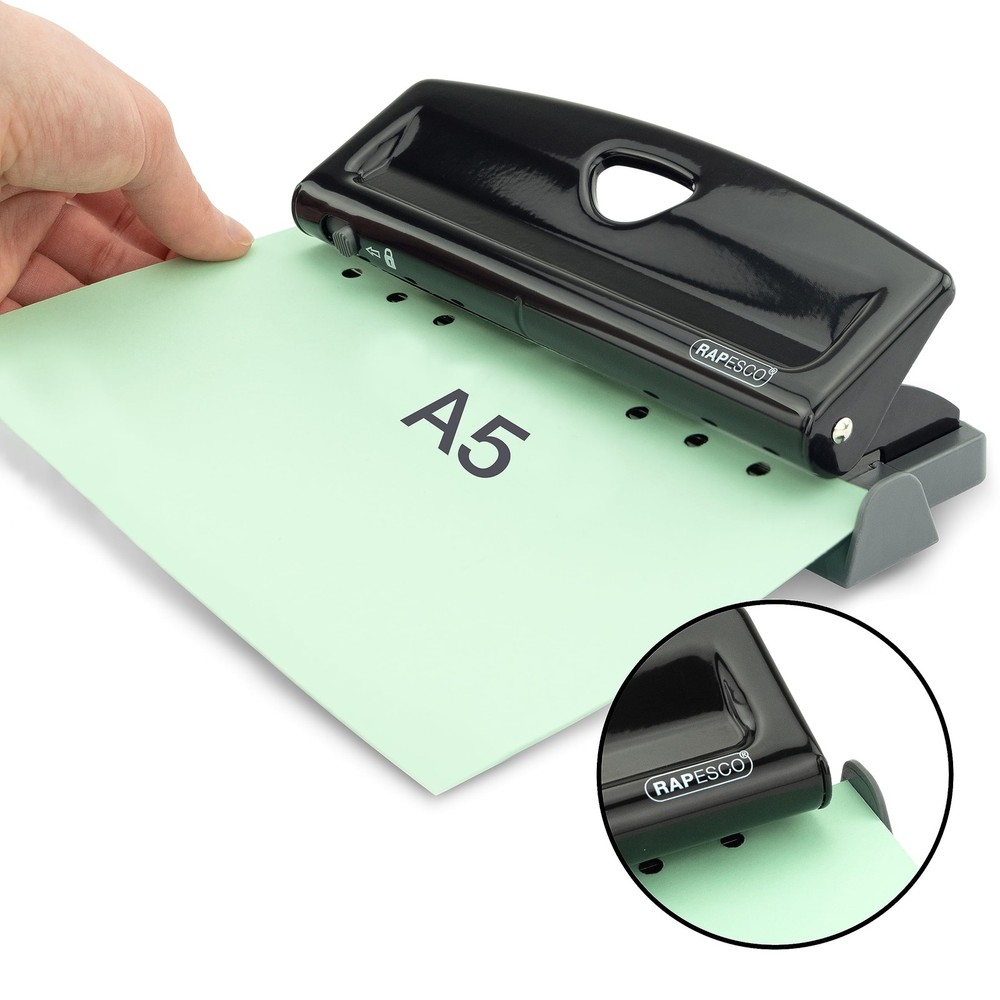 Adjustable 6-Hole Punch for A5, A6, Slimline, Pocket - 9 Sheets Capacity