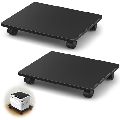 Pcs Office Under Desk Printer Stand with 4 Caster Wheels Movable 2 Black