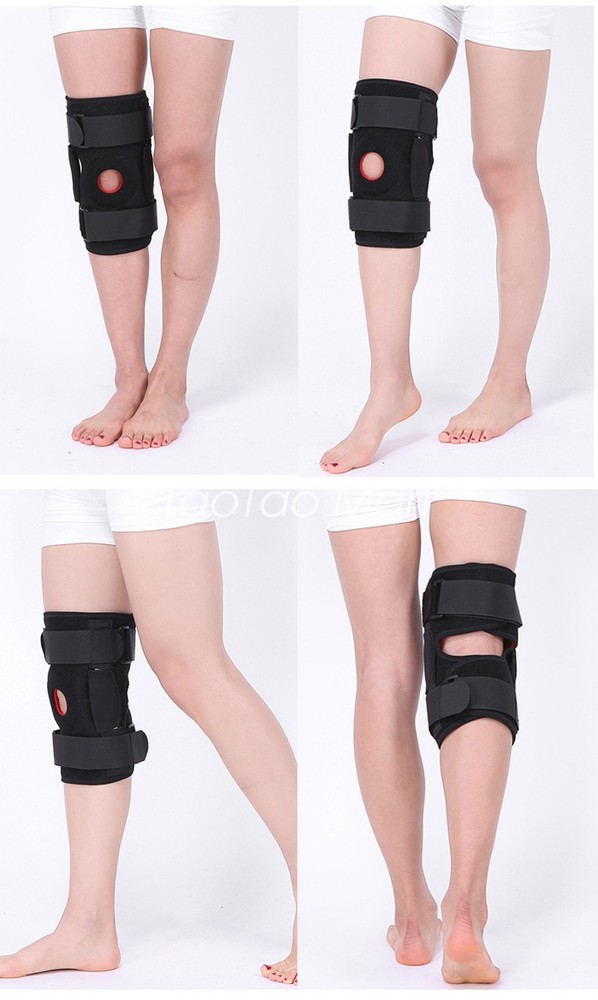 Hinged Knee Brace Compression Sleeve Joint Support Open Patella Stabilizer Wrap