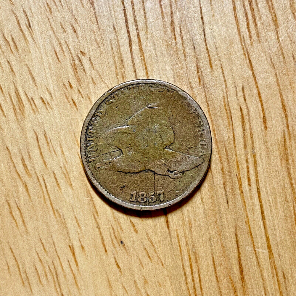 1857 1C Flying Eagle Cent, - Good Starter