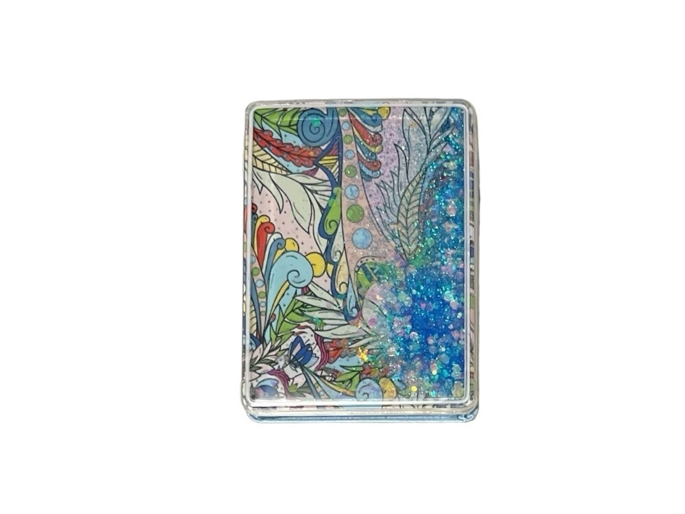 Glitter Paisley Pattern Printed Double Compact Mirror ~ Great Gift Idea!