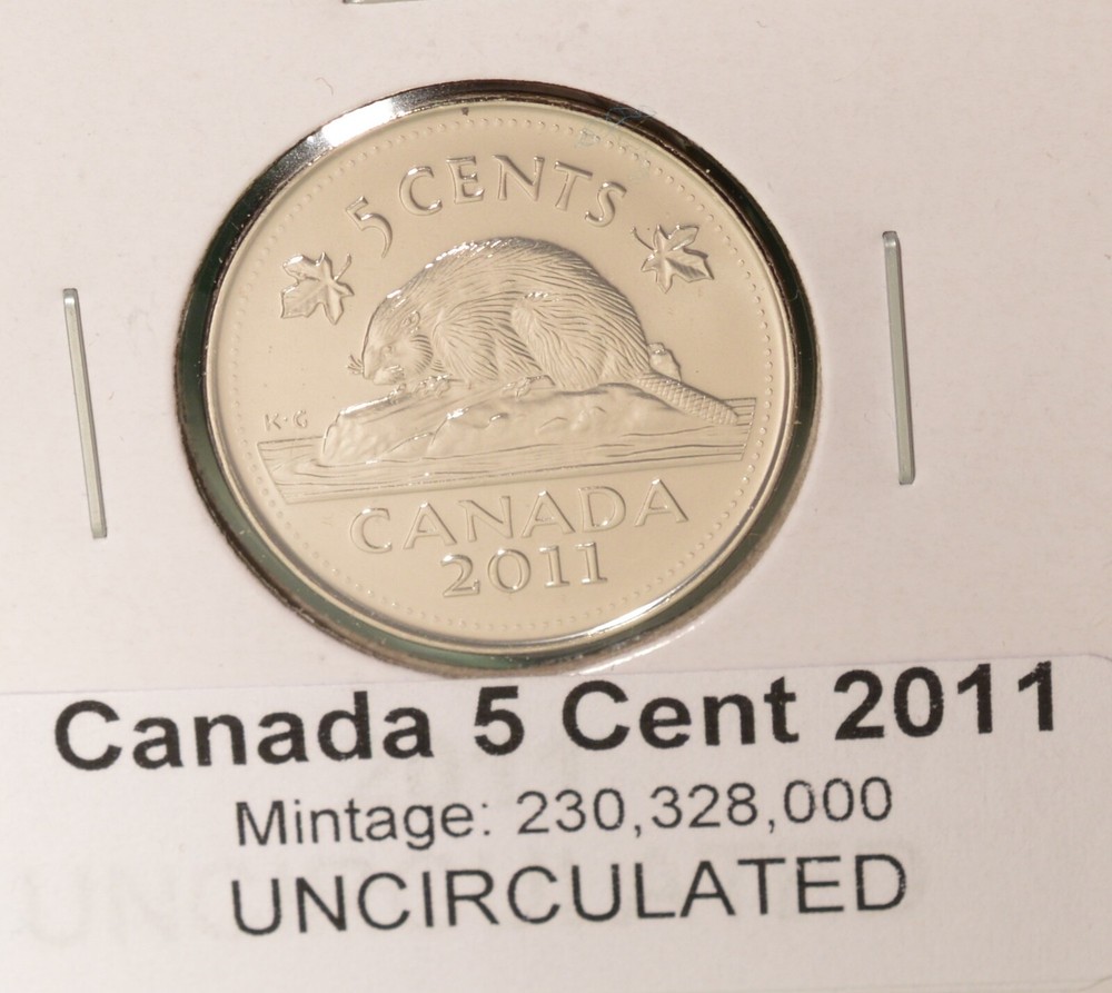 2011 Canada 5 Cent - UNCIRCULATED from Mint Roll 🇨🇦