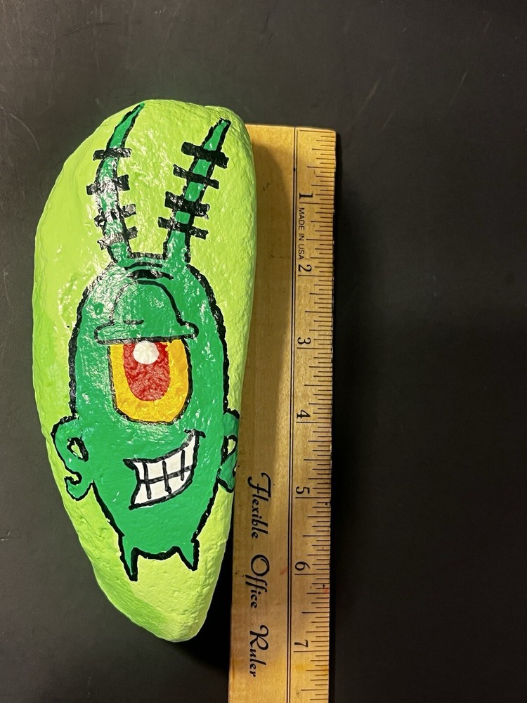 Plankton Hand Painted Rock Great Gift! SpongeBob SquarePants