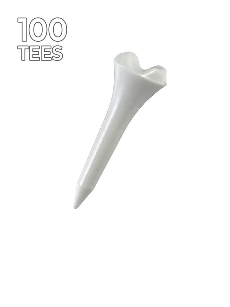 Pride Golf Tee Performance Plastic Tees - 100 Count, 1-1/2 1 1/2", White
