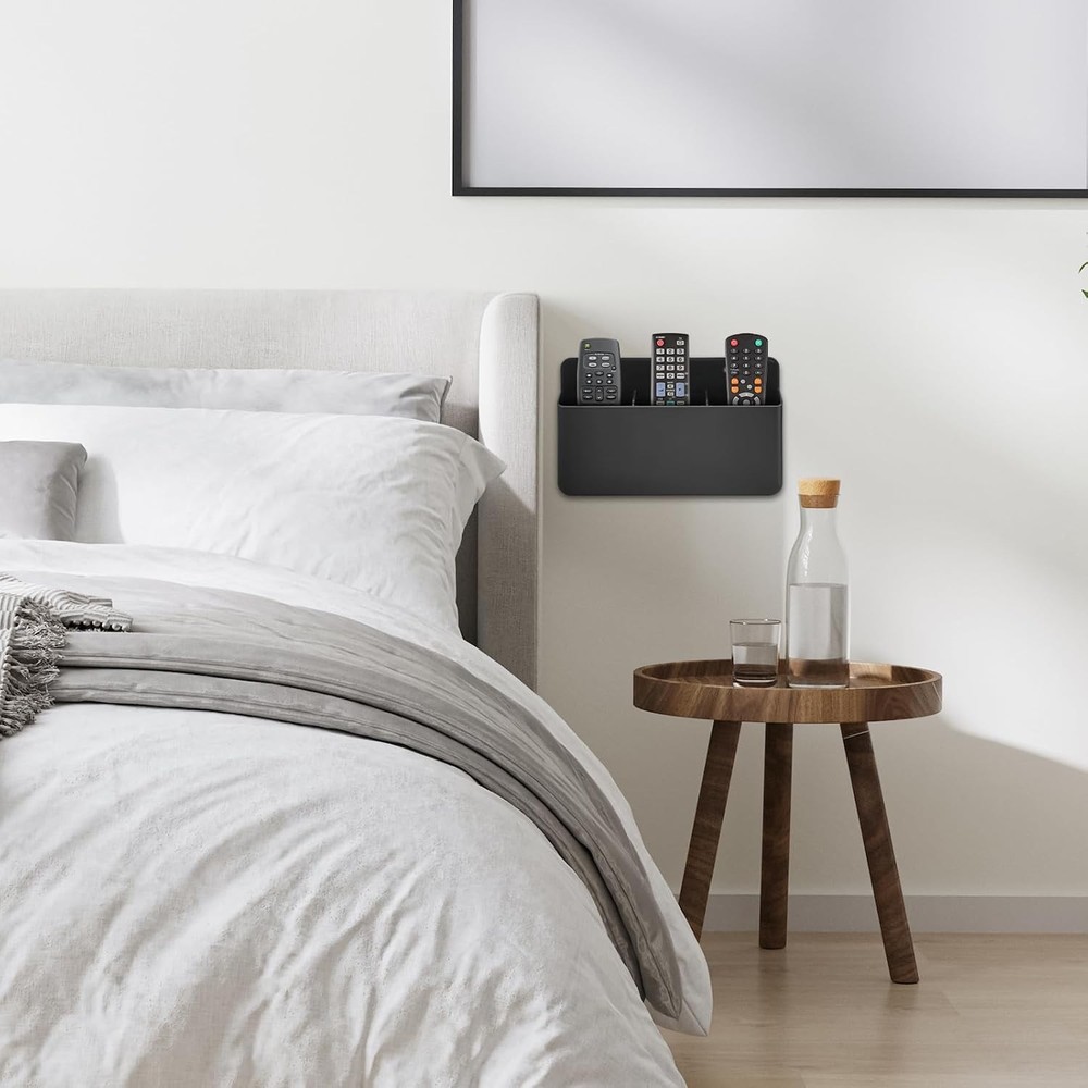 3 Pack Remote Control Holder Wall Mount Black