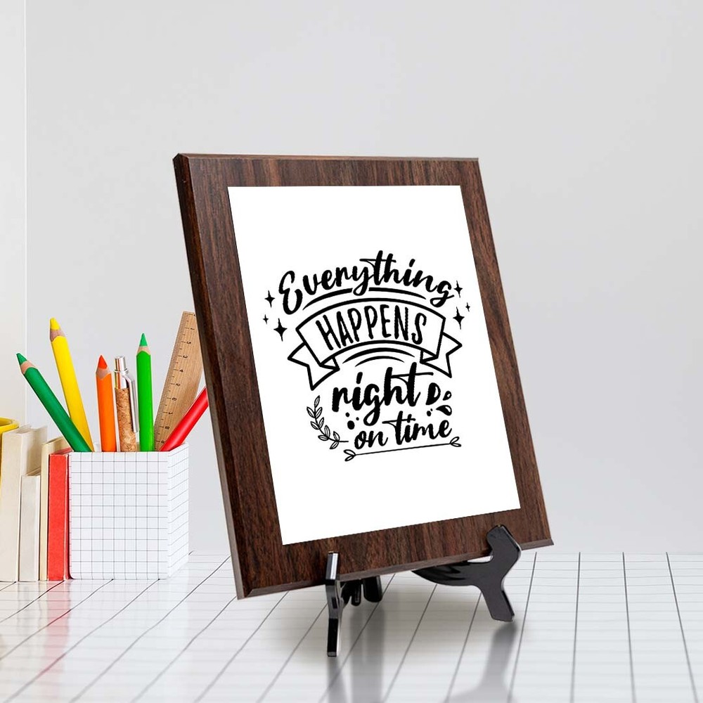 Everything Happens Right on Time Decorative Wall Plaque (Full Color) | Positive
