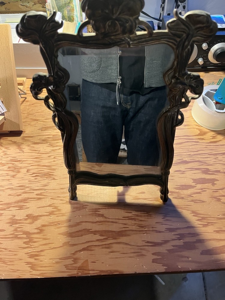 Antique Mirror (metal) With Folding Stand