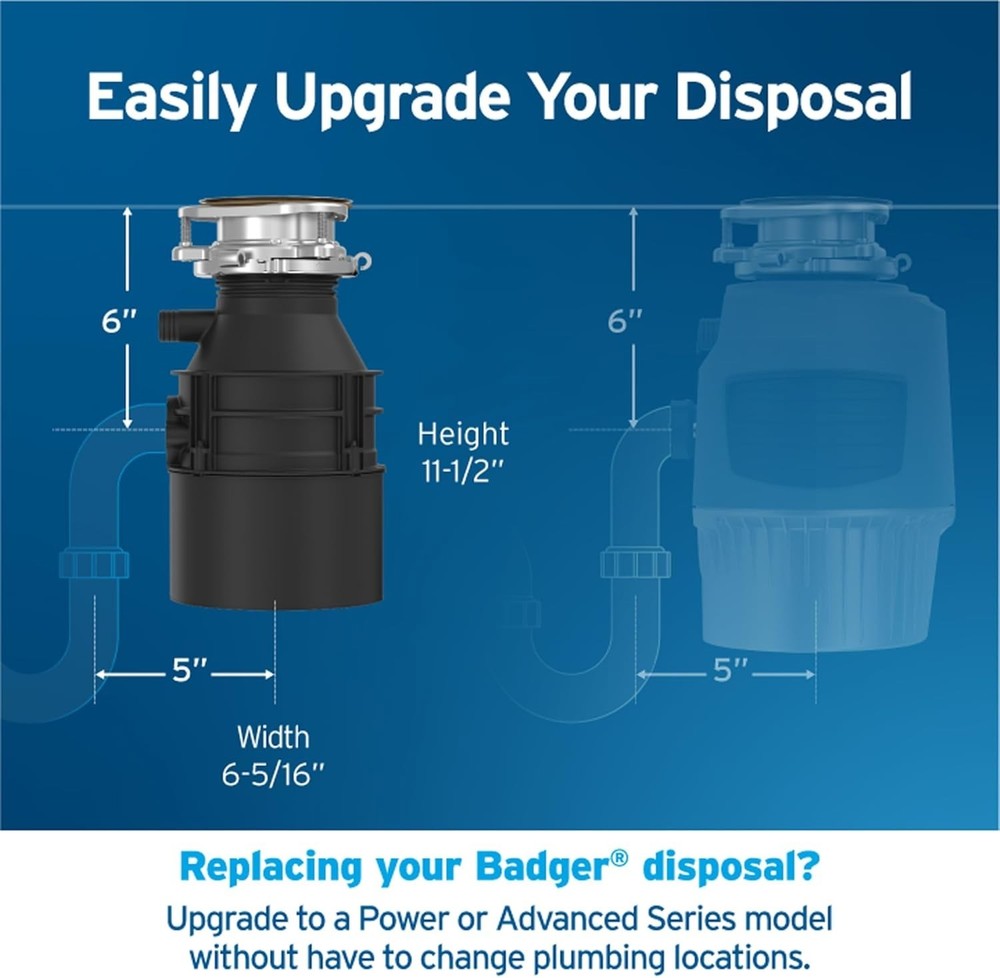 InSinkErator Badger 1 Garbage Disposal 1/3 HP Continuous Feed