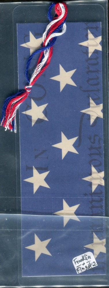 BENJAMIN FRANKLIN & U.S. FLAG, DOUBLE SIDED LAMINATED BOOKMARK NEW. LOT #2